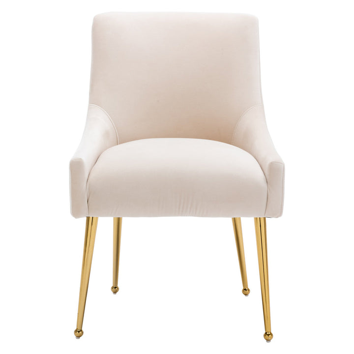 Surles Velvet Side Chair Everly Quinn Upholstery Color: Beige