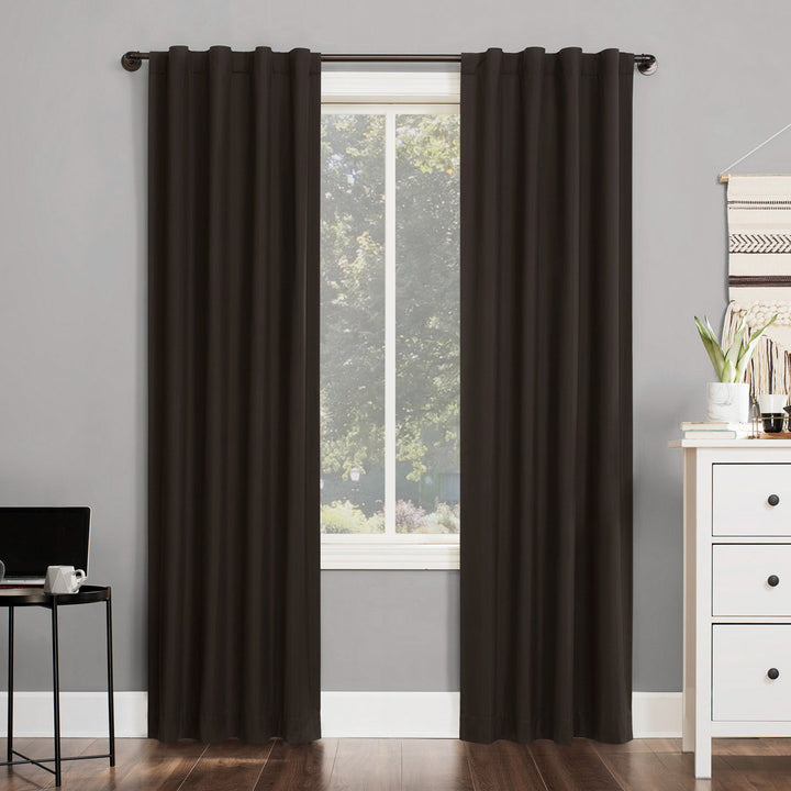Wayfair Basics Thermal 100% Blackout Back Tab/Rod Pocket Curtain Panel Wayfair Basics® Curtain Color: Cocoa Size per Panel: 40" W x 63" L