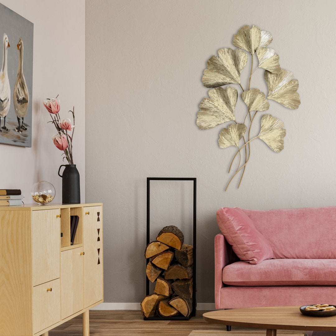 Ginko Leaves Bouquet Wall Décor Everly Quinn