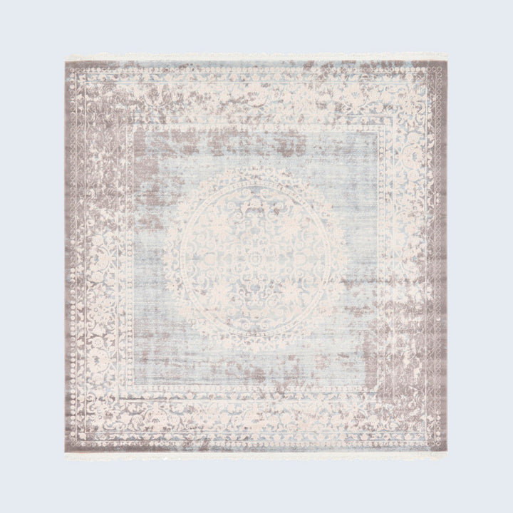 Teadora Gray/Light Blue/Ivory Area Rug Bungalow Rose Rug Size: Square 4'1"