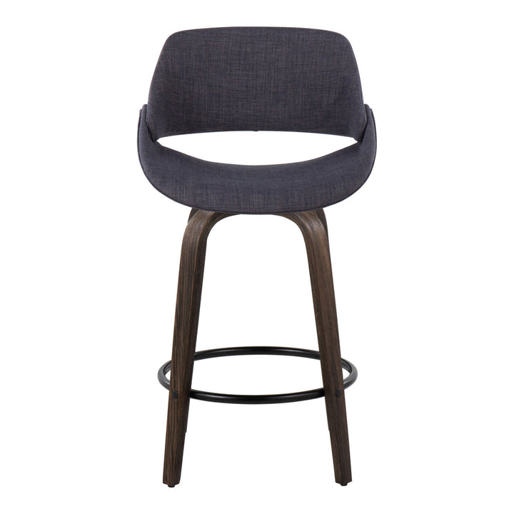 Lakyia Upholstered Bar & Counter Stool with Round Footrest George Oliver Upholstery: Charcoal, Seat Height: Counter Stool (26" Seat Height)