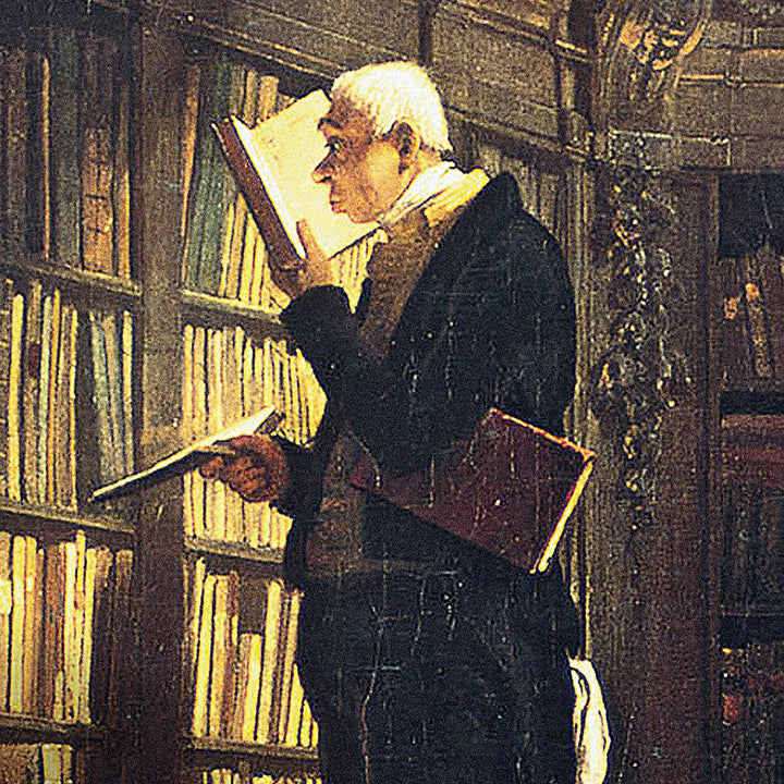 The Bookworm, 1850 by Karl Spitzweg Framed Painting Print Vault W Artwork Size: 26.25" H x 17.25" W x 1.875" D