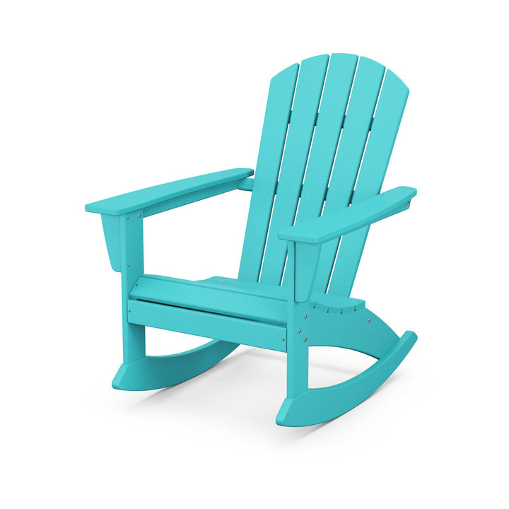 Nautical Adirondack Rocking Chair POLYWOOD® Frame Color: Aruba