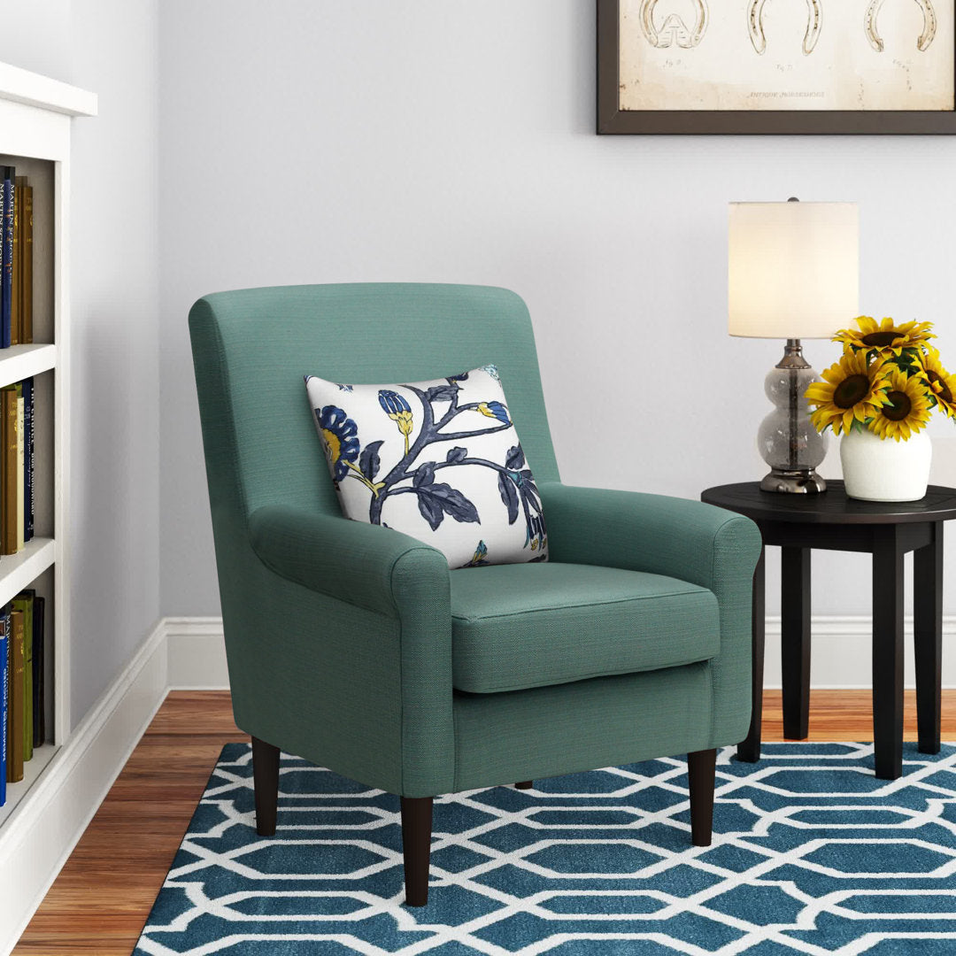 Ronald 28" Wide Armchair Andover Mills™ Leg Color: Black Fabric OR Leather Type: Spa Green