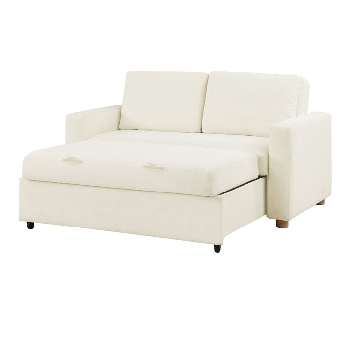 Serta Trinity Full Size Convertible Sleeper Sofa Serta Fabric: Ivory Boucle