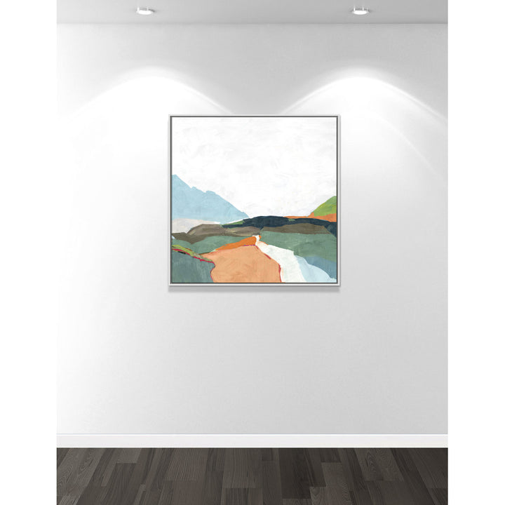 April Morning - Floater Frame Painting on Canvas Joss & Main Size: 37.5" H x 37.5" W x 2" D Format: White