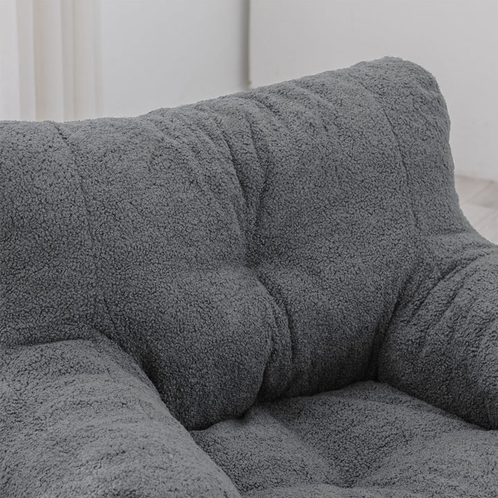 Medium Bean Bag Chair Viv + Rae™ Body Fabric: Gray Faux Fur