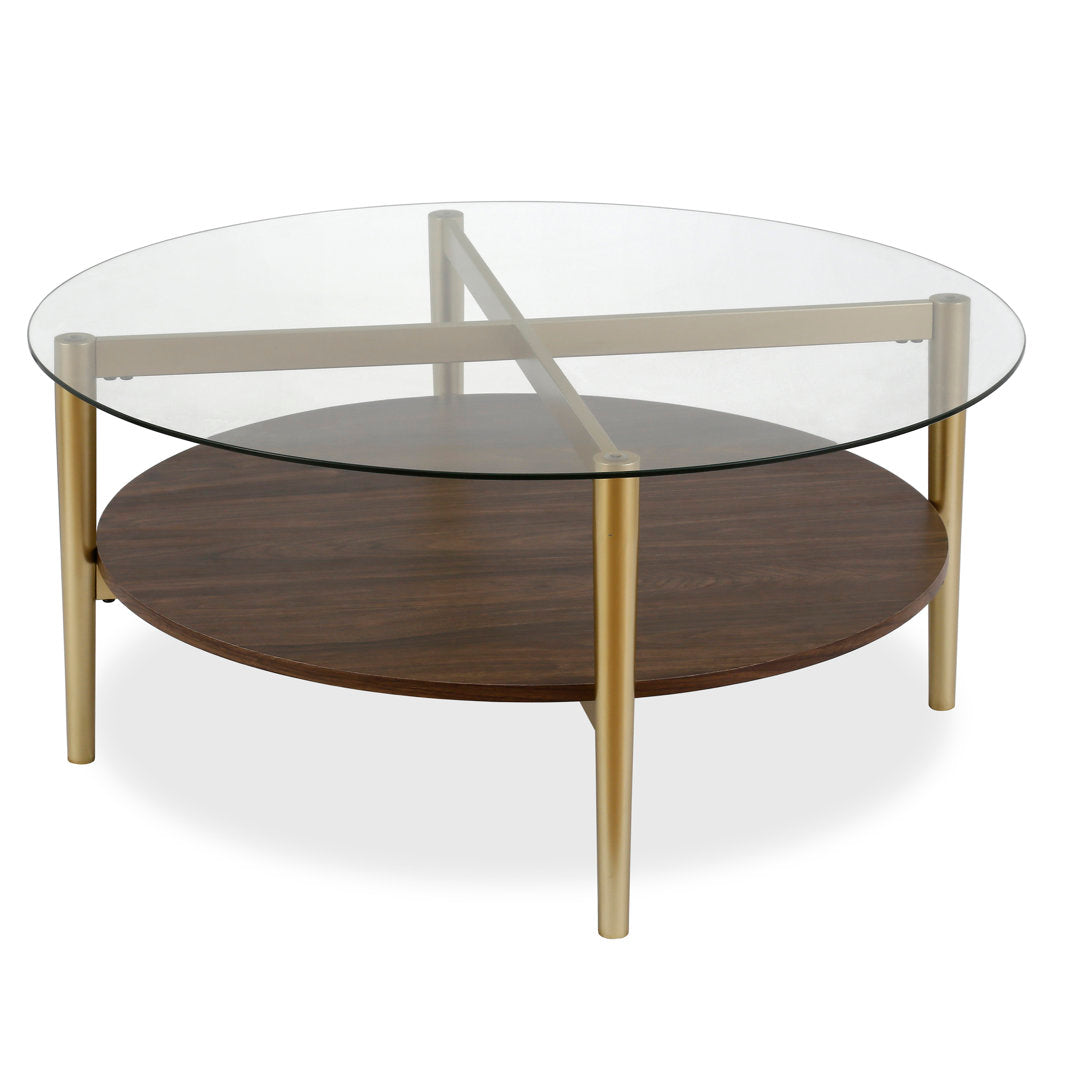 Otto 4 Legs Coffee Table with Storage Wade Logan® Table Base Color: Brown