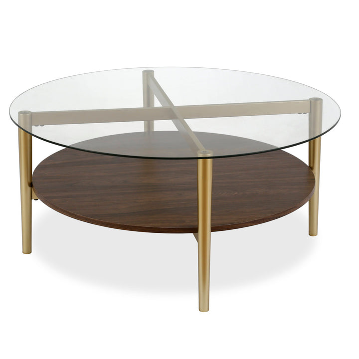 Otto 4 Legs Coffee Table with Storage Wade Logan® Table Base Color: Brown