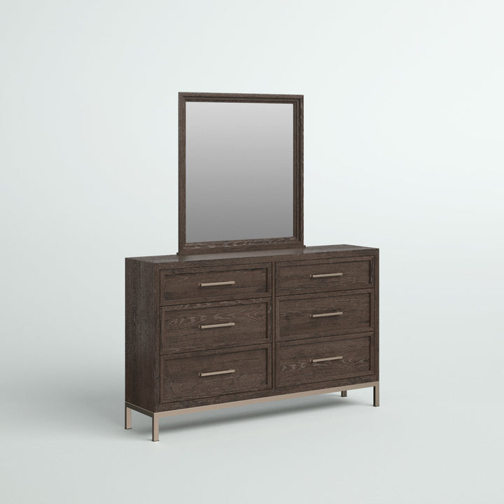 Briner 6 Drawer 81" W Double Dresser with Mirror Mercury Row®