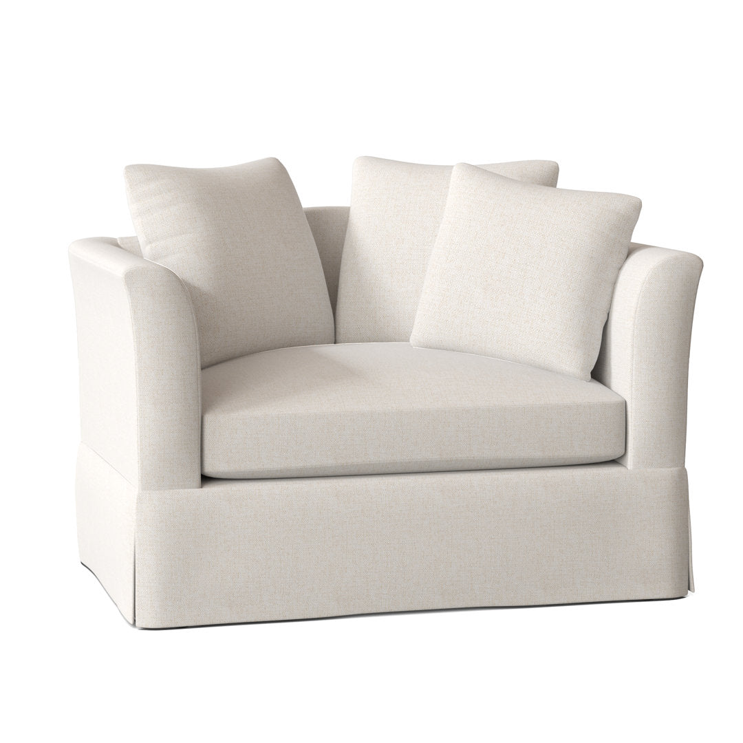 Charlene 50" Wide Armchair Highland Dunes Body Fabric: Sugarshack Glacier, Throw Pillow Fabric: Fine Line Jungle