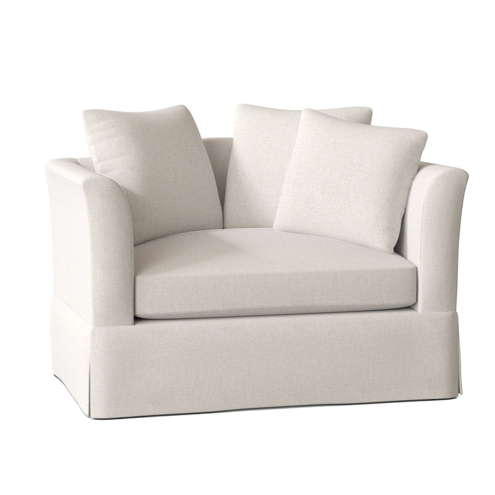 Charlene 50" Wide Armchair Highland Dunes Body Fabric: Sugarshack Glacier, Throw Pillow Fabric: Fine Line Jungle