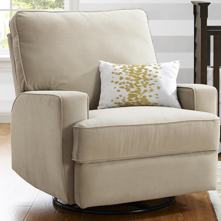 Abingdon Upholstered Swivel Reclining Glider Mack & Milo™ Upholstery Color: Beige Velvet