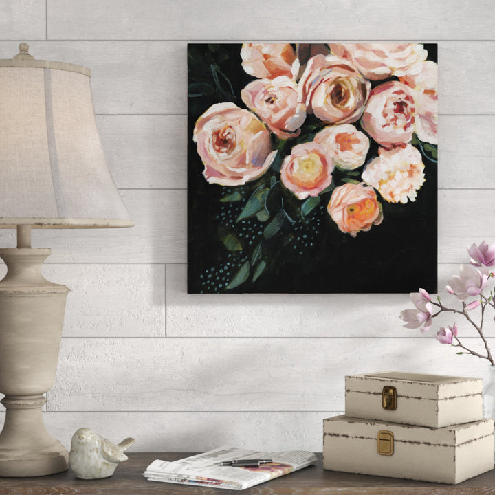 Peachy Blooms II' by Victoria Borges - Wrapped Canvas Painting on Canvas Winston Porter Size: 20" H x 20" W