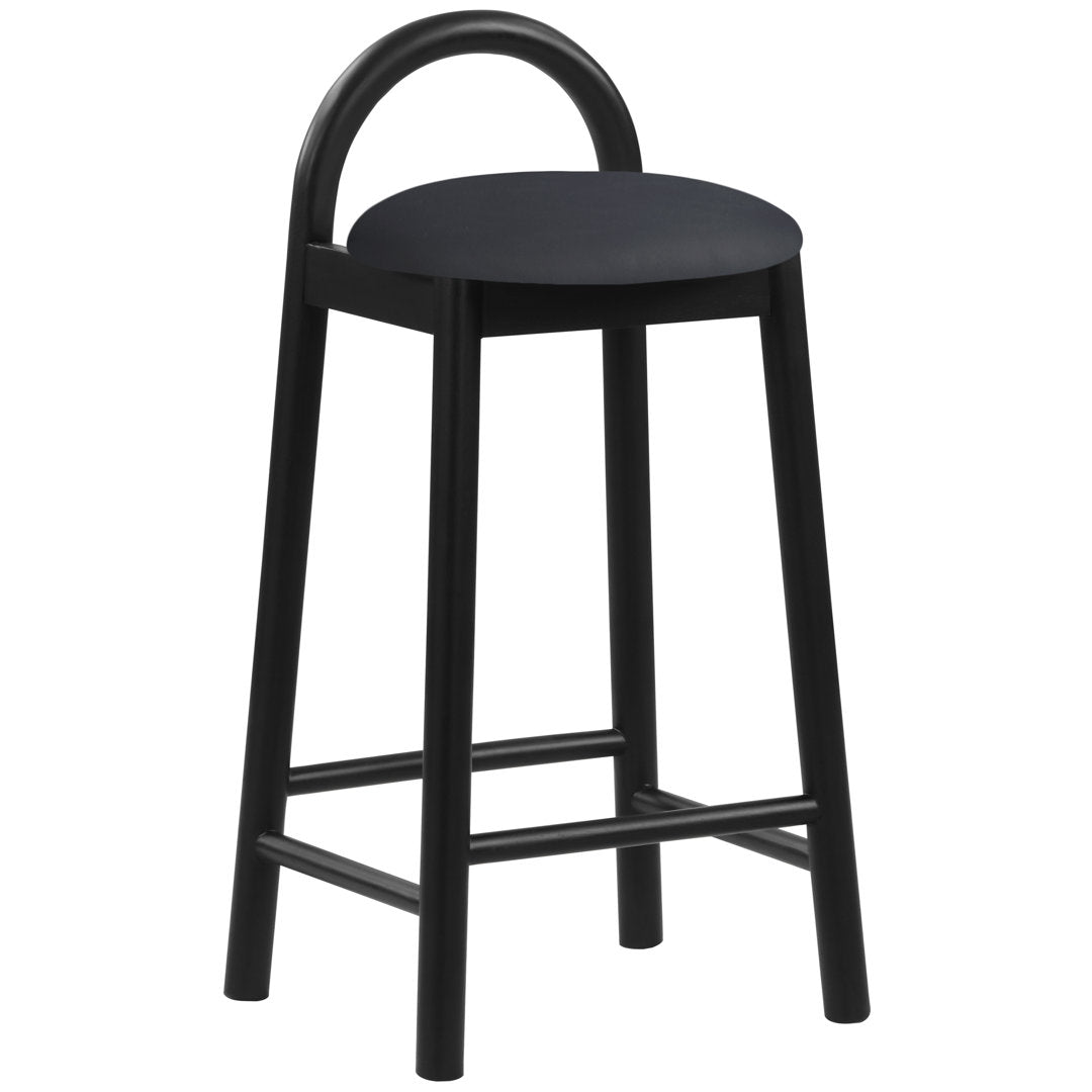 Bartolomea 27" Counter Bar Stool Latitude Run® Frame Color: Black, Seat Color: Cognac