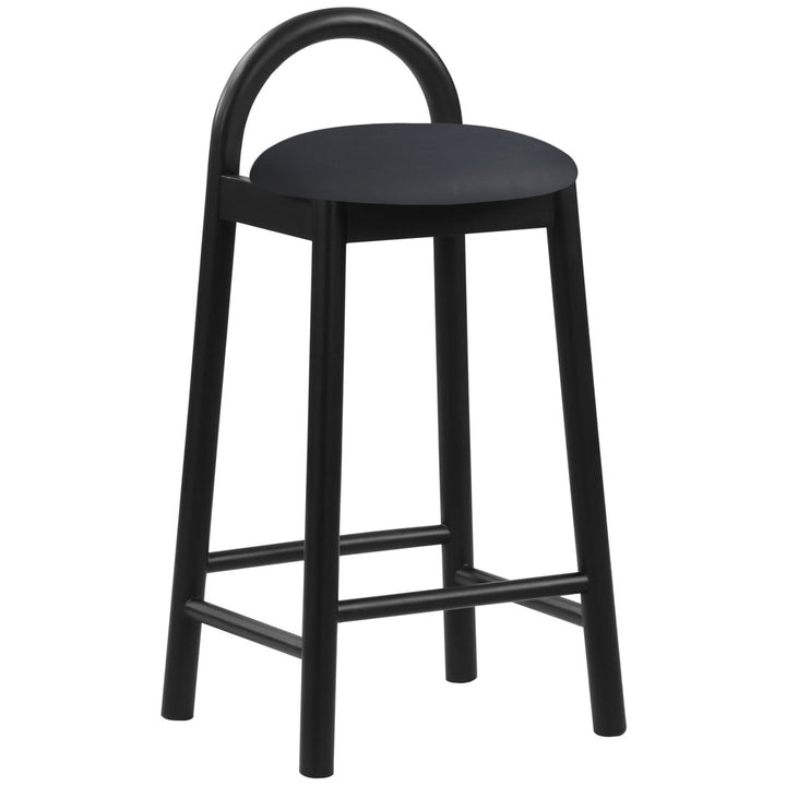 Bartolomea 27" Counter Bar Stool Latitude Run® Frame Color: Black, Seat Color: Cognac