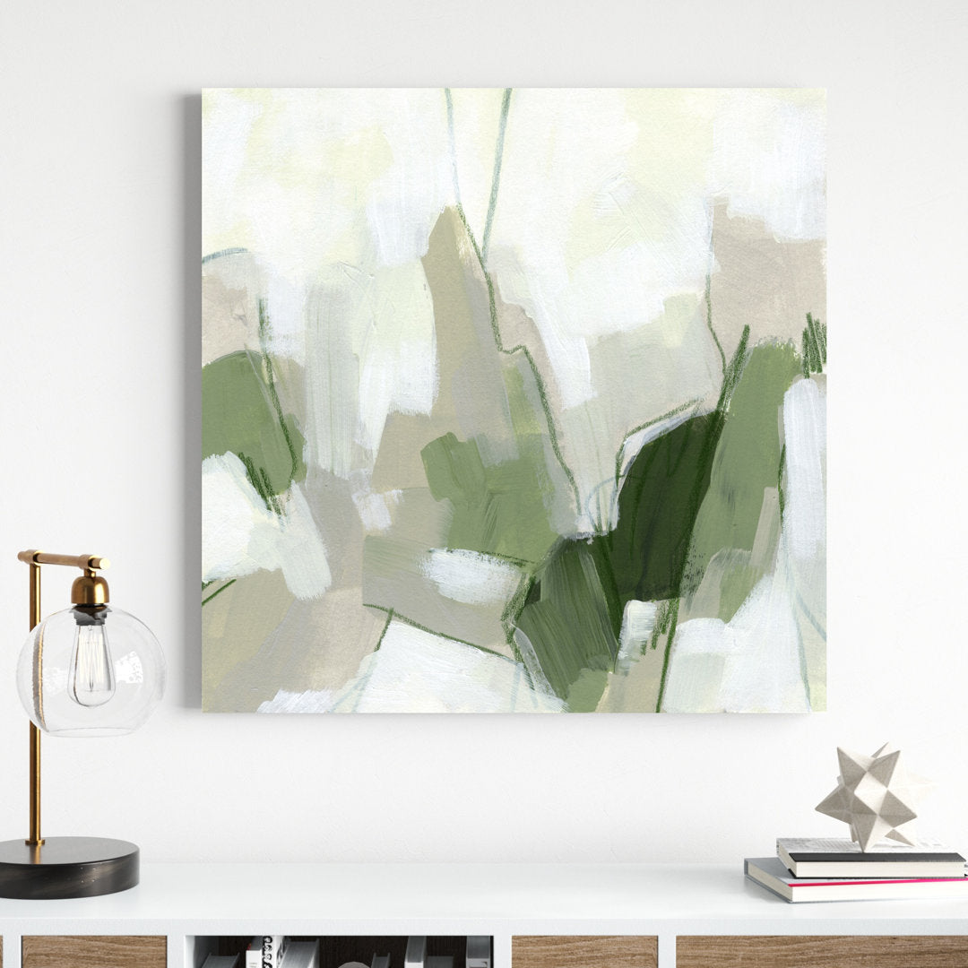 Emerald Fragment II by June Erica Vess - Wrapped Canvas Painting Wade Logan® Size: 36" H x 36" W x 1.25" D Mat Included: Yes, Format: White Single Framed