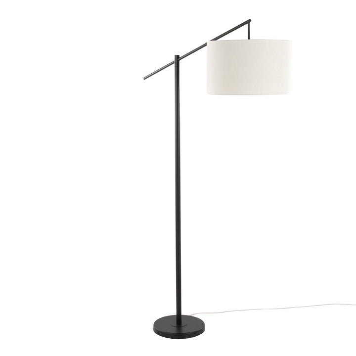 Dyanne 69" Task/Reading Floor Lamp Etta Avenue™ Shade Color: Natural Base Finish: Black