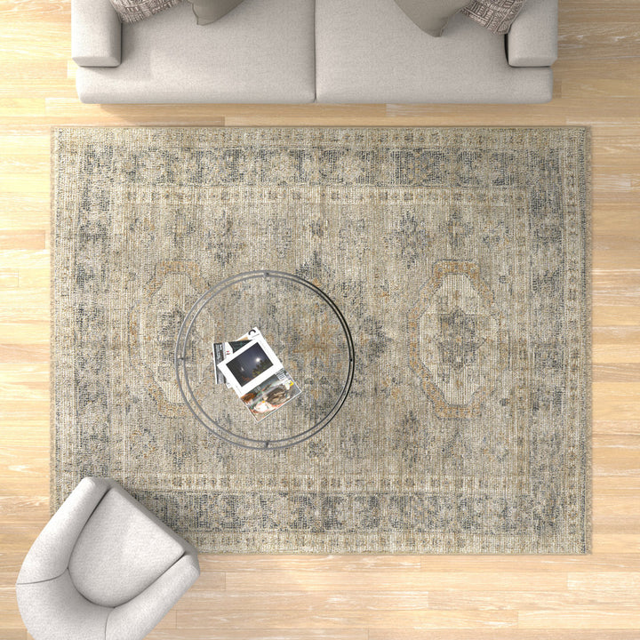 Alberdine Transitional Medallion Handmade Sand Rug Lark Manor™ Rug Size: Rectangle 7'6" x 9'6"