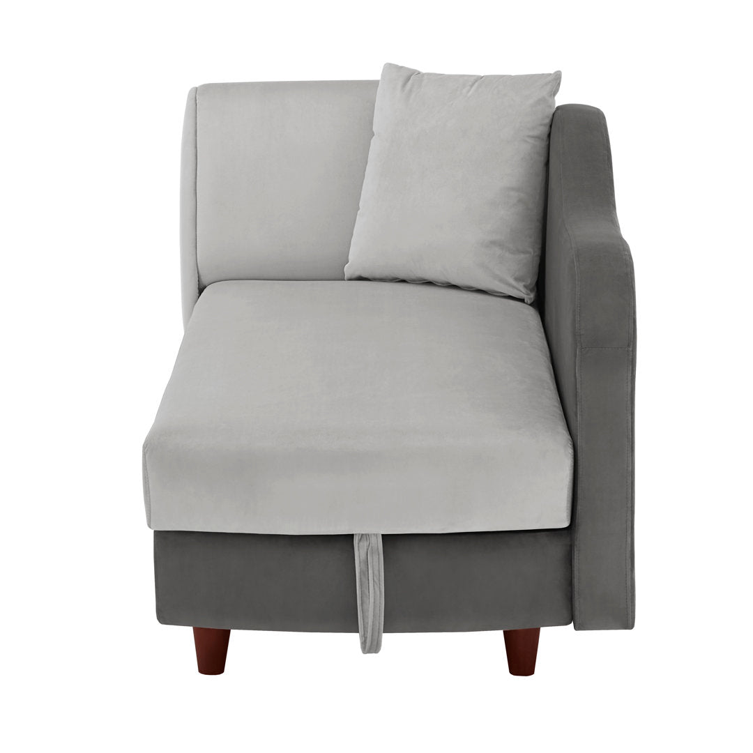 Gaven Armless Reclining Foam Chaise Lounge with Storage Mercury Row® Teen Upholstery Color: Dark Gray/Light Gray