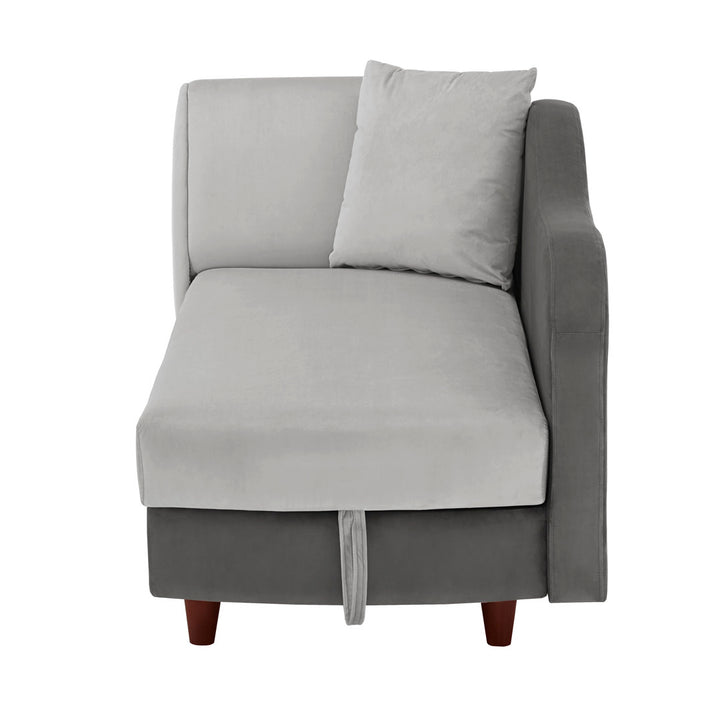Gaven Armless Reclining Foam Chaise Lounge with Storage Mercury Row® Teen Upholstery Color: Dark Gray/Light Gray