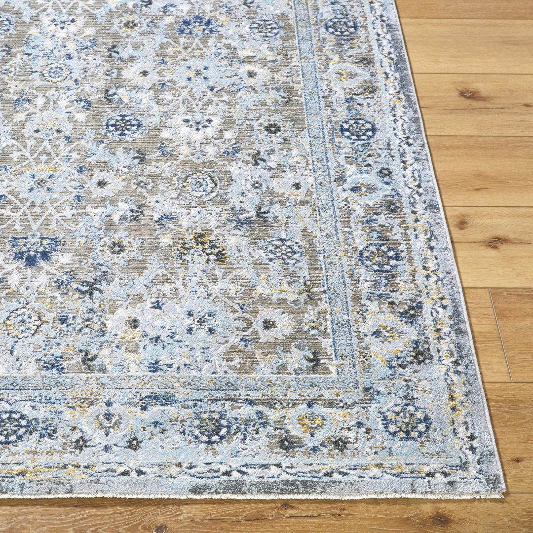 Amarr Oriental Machine Woven Area Rug in Black/Dark Blue/Taupe Lark Manor™ Rug Size: Rectangle 12' x 15'