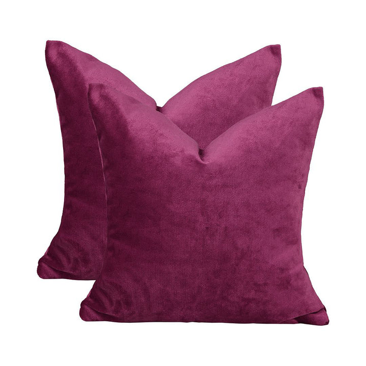 Velvet Throw Square Pillow Cover (Set of 2) Lilijan Home & Curtain Color: 51 Fushia Size: 14" x 14"