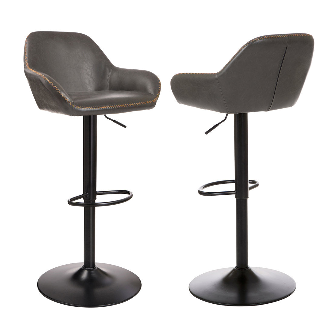 Thibodeaux Swivel Adjustable Height Bar Stool (Set of 2) Mistana™ Color: Gray