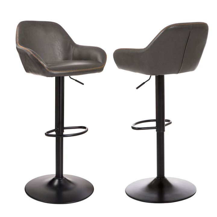 Thibodeaux Swivel Adjustable Height Bar Stool (Set of 2) Mistana™ Color: Gray