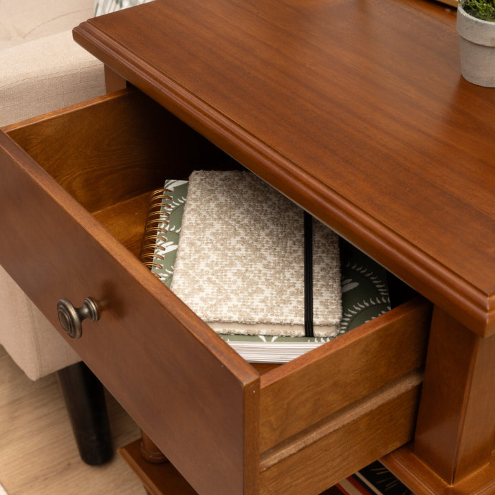Birkley End Table with Storage Drawer Sand & Stable™ Color: Hazelnut