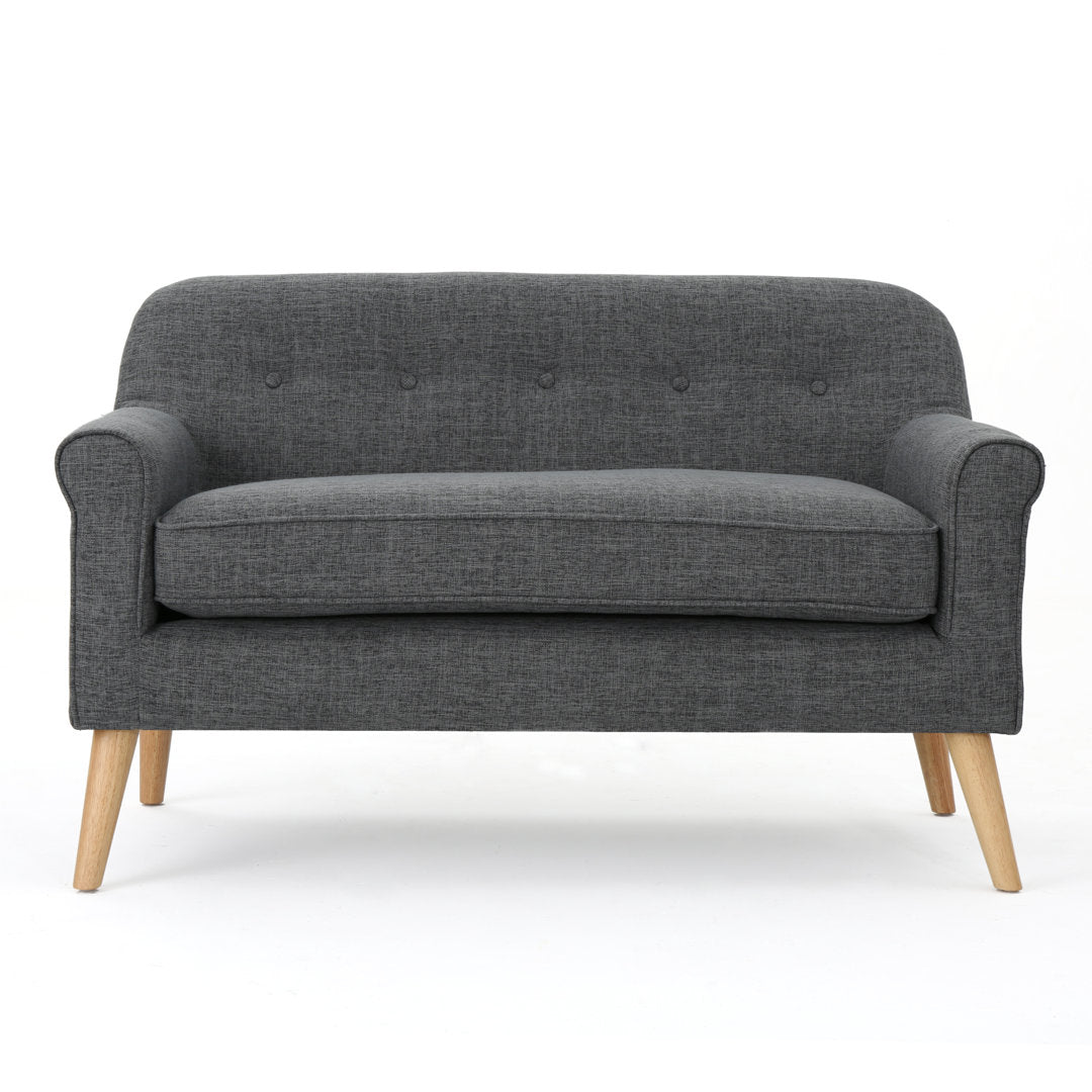 Deby 49.75" Flared Arm Loveseat George Oliver Upholstery Color: Gray Polyester