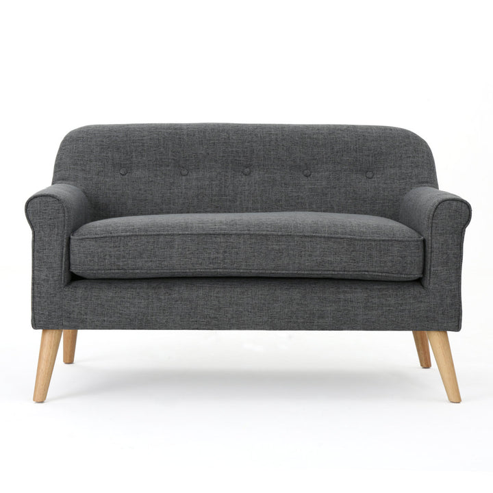 Deby 49.75" Flared Arm Loveseat George Oliver Upholstery Color: Gray Polyester