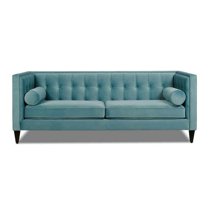 Allia 84" Tuxedo Arm Sofa Langley Street® Upholstery Color: Arctic Blue Velvet