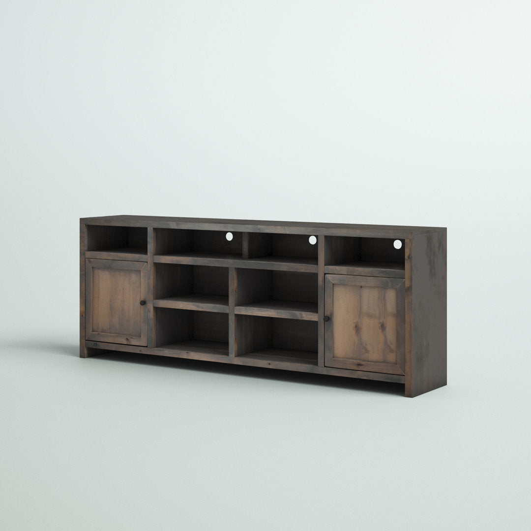 Columbia 84" No Assembly Required Barnwood Finish TV Stand, For TVs Up To 95" Greyleigh™