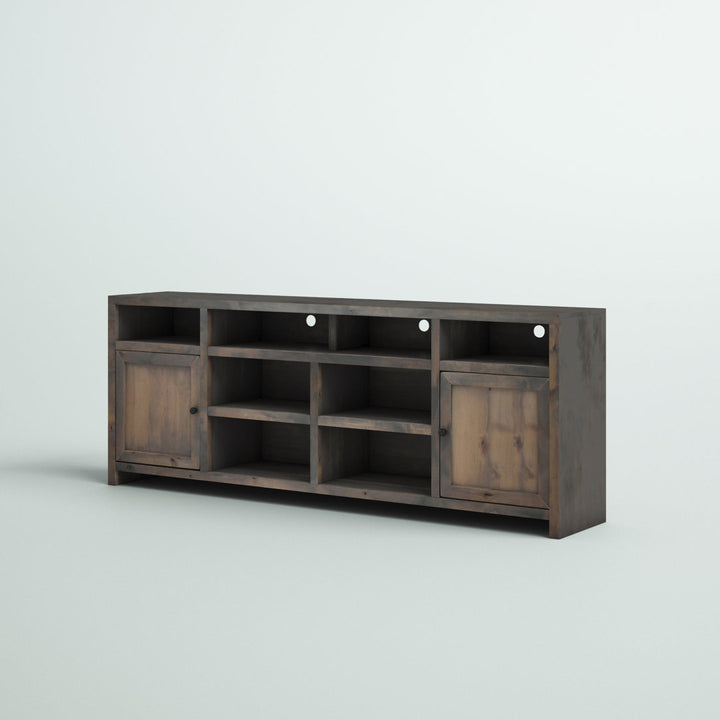 Columbia 84" No Assembly Required Barnwood Finish TV Stand, For TVs Up To 95" Greyleigh™