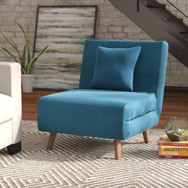 Melany 30" Convertible Chair Bed Mercury Row® Teen Fabric: Teal Polyester Blend