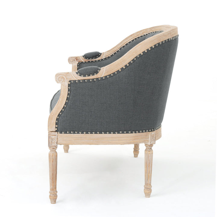Atenea 49.5'' Upholstered & Birch Wood Loveseat August Grove® Upholstery Color: Dark Gray