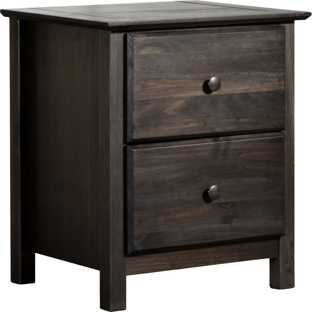 Shaker 2 - Drawer Solid Wood Nightstand Grain Wood Furniture Color: Espresso