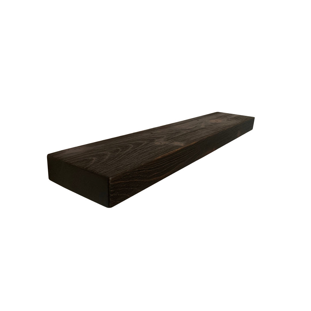 Eneas Pine Solid Wood Floating Shelf Millwood Pines Size: 2" H x 36" W x 6" D Finish: Mocha