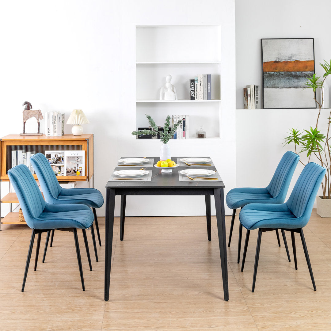 Birkland Dining Chair (Set of 6) Everly Quinn Upholstery Color: Blue