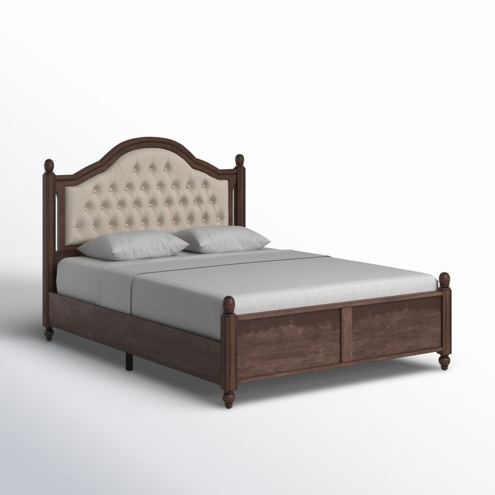 Amilio Upholstered Bed Solid Wood Platform Lark Manor™ Size: Queen