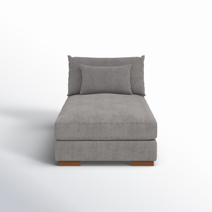 Ayvion Upholstered Chaise Lounge Wade Logan® Fabric: Light Gray Corduroy