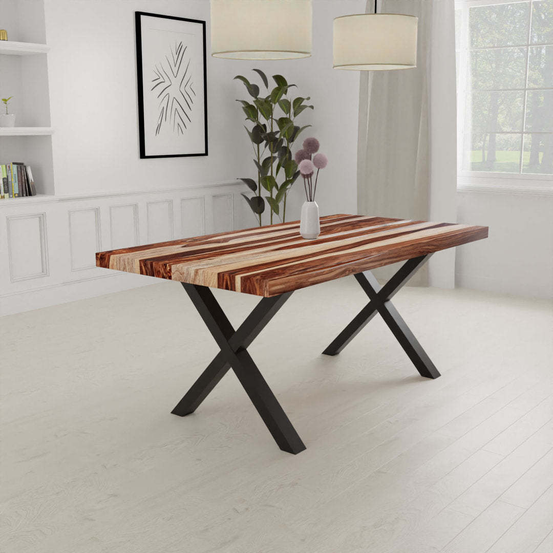 Grau 70" Straight Edge Acacia Dining Table Union Rustic Top Color: Brown/Light Brown