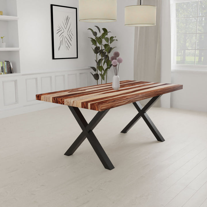 Grau 70" Straight Edge Acacia Dining Table Union Rustic Top Color: Brown/Light Brown