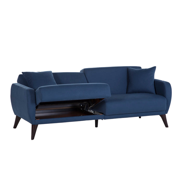 Lelana Twin 78.75 Polyester Tufted Sofa Brayden Studio® Fabric: Blue