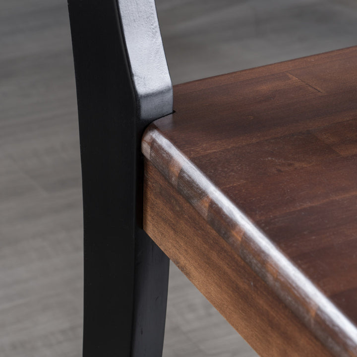 Hitz Solid Wood Cross Back Side Chair (Set of 2) Charlton Home® Color: Black/Walnut