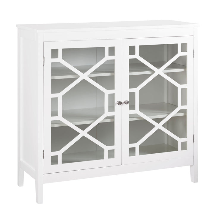 Fiama 38" Three Shelf Accent Cabinet with Two Glass Doors Red Barrel Studio® Color: White