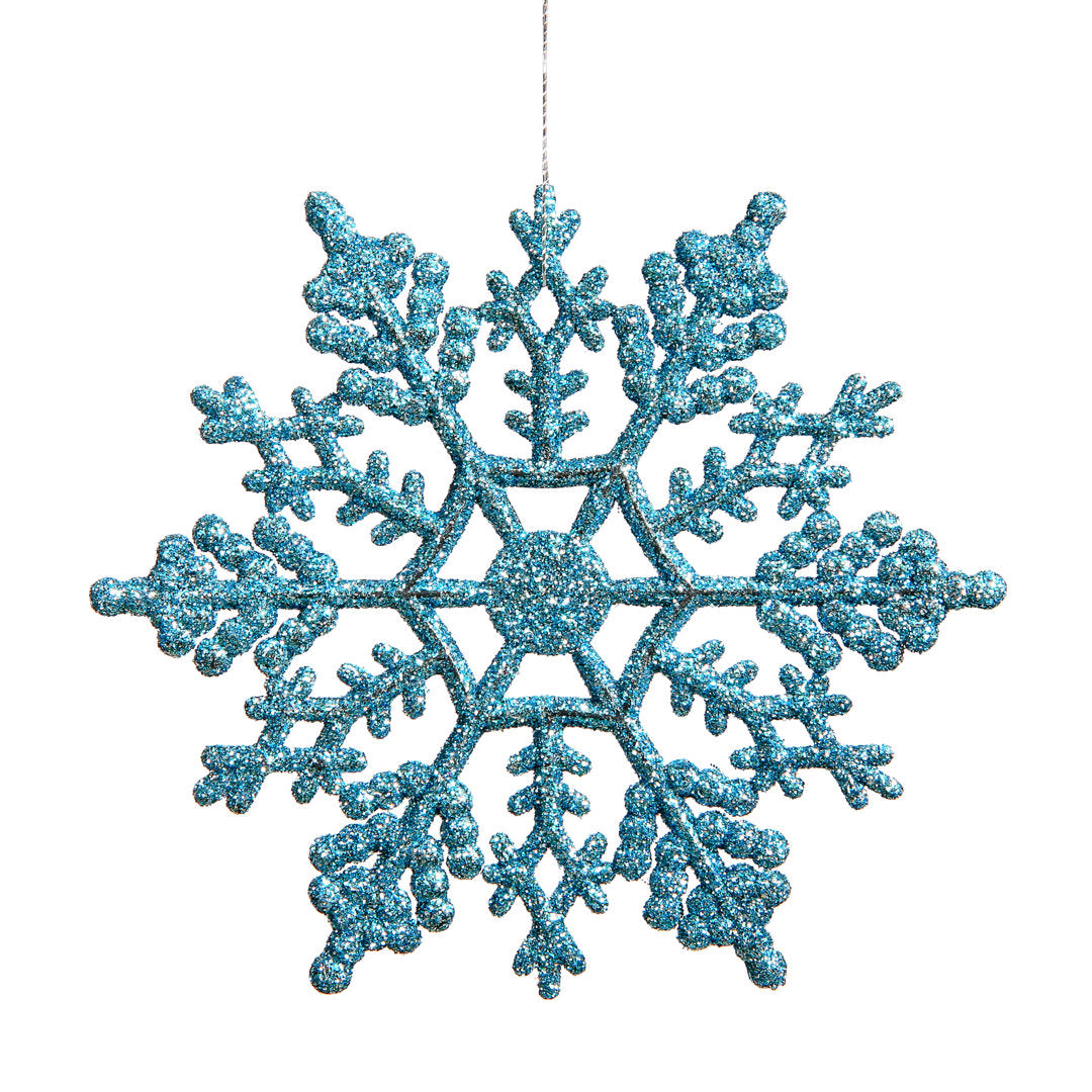 Glitter Snowflake Ornament Mercury Row® Color: Turquoise