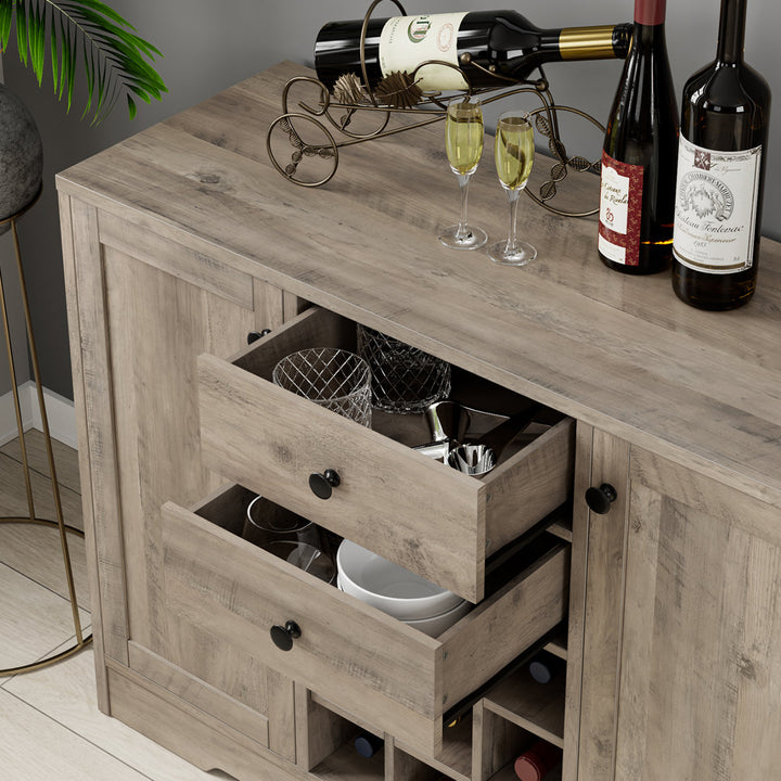 Aviva Bar Cabinet with Wine Storage Laurel Foundry Modern Farmhouse® Color: Gray