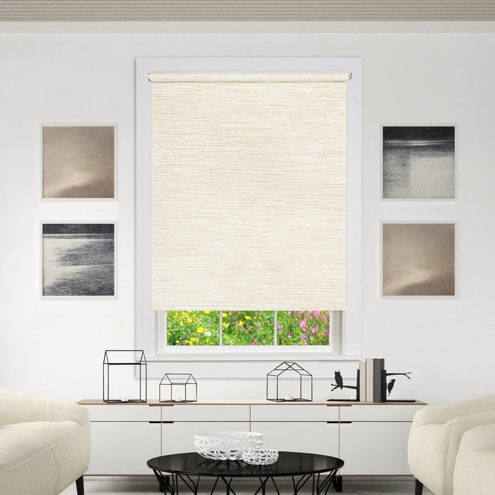Semi-Sheer Roller Shade Gracie Oaks Length & Width: 61"W x 72"L, Finish: Linen